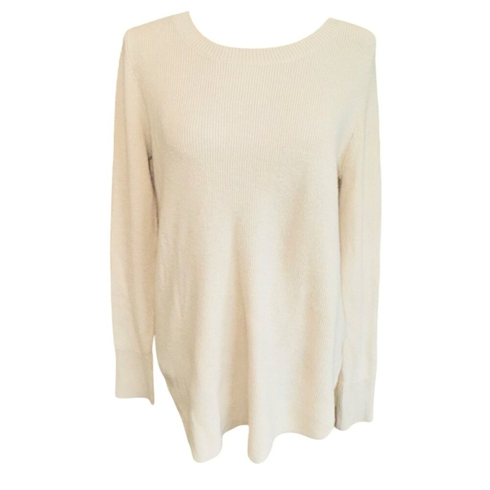 NWT Natural Reflections Cream Long Sleeve Ribbed Soft Oversized Sweater Small